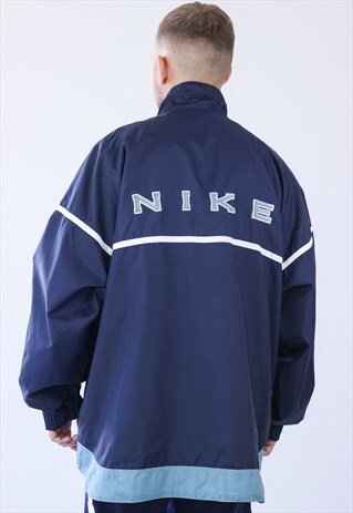 VINTAGE MENS BIG LOGO ANORAK WATERPROOF WINDBREAKER JACKET