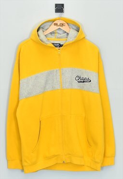 Vintage Chaps Ralph Lauren Zip Up Hooded Sweatshirt Yellow X