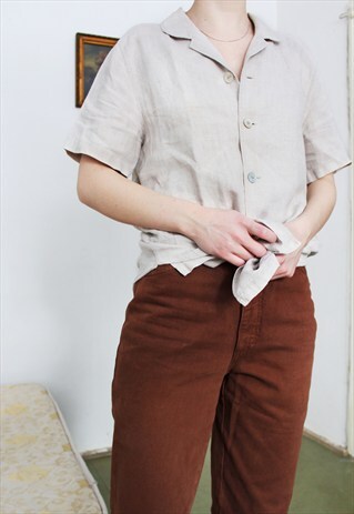 ORGANIC LINEN SHIRT WITH SHELL BUTTONS