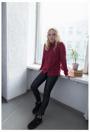 VINTAGE 70'S RED STRIPED TRANSPARENT SHIRT