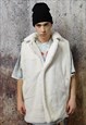 PREMIUM FLEECE GILET HANDMADE HOODIE DETACHABLE JACKET CREAM
