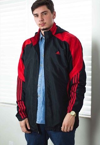 VINTAGE ADIDAS SHELL JACKET LOGO 90S XL 17.4