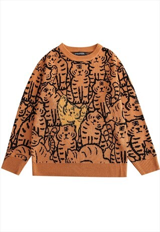 KALODIS TIGER PATTERN KNITTED SWEATER