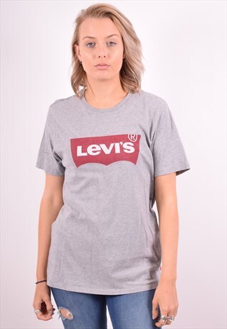 LEVI'S WOMENS VINTAGE T-SHIRT TOP SMALL GREY 90S