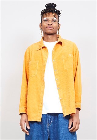VINTAGE 80'S ORANGE HEAVY CORDUROY SHIRT