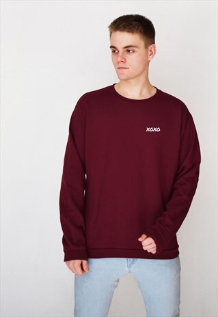 BURGUNDY XOXO (WHITE) SWEATSHIRT