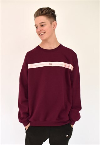 G&G UNISEX MAROON HEARTBEAT RIBBON SWEAT