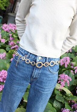 Vintage gold chain waist belt 