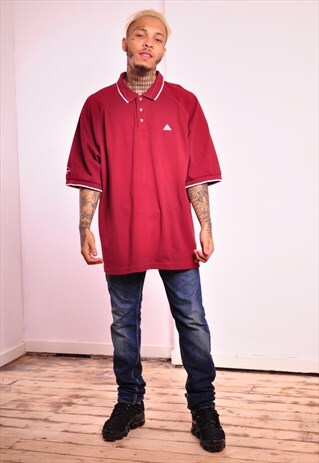 VINTAGE ADIDAS BURGUNDY 90S POLO SHIRT