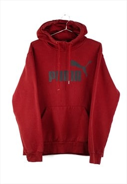 Vintage Puma Hoodie Red M