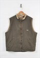 Vintage Wolverine Workwear Vest Gilet Sherpa Lined Khaki XL