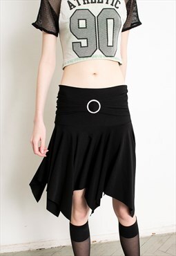 Vintage Y2K Flowy Skirt Black