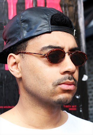 VINTAGE 90S UNISEX RETRO OVAL TORTOISE SUNGLASSES