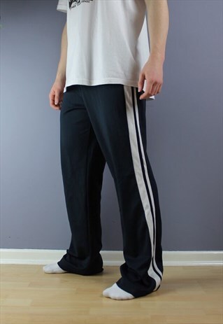 VINTAGE NIKE JOGGERS NAVY WHITE EMBROIDERED LOGO