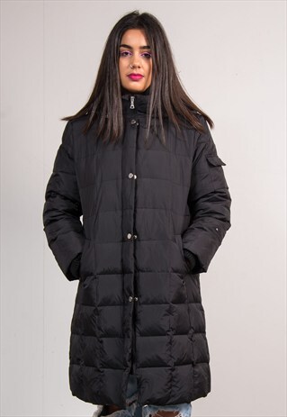 VINTAGE 90'S TOMMY HILFIGER BLACK PUFFER JACKET COAT
