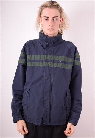 TOMMY HILFIGER MENS VINTAGE JACKET MEDIUM BLUE 90S