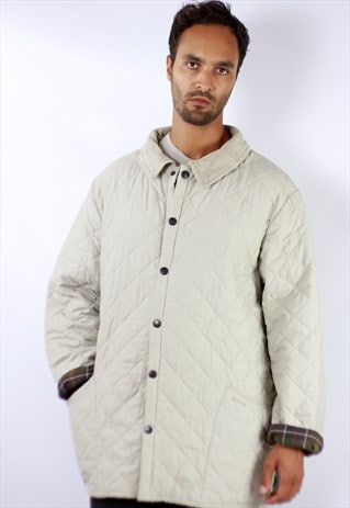 VINTAGE BARBOUR QUILTED COAT WHITE