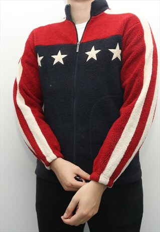 GANT - BLUE AND RED USA FLAG FLEECE - XXLARGE