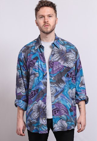 VINTAGE ABSTRACT PATTERNED SHIRT 90'S
