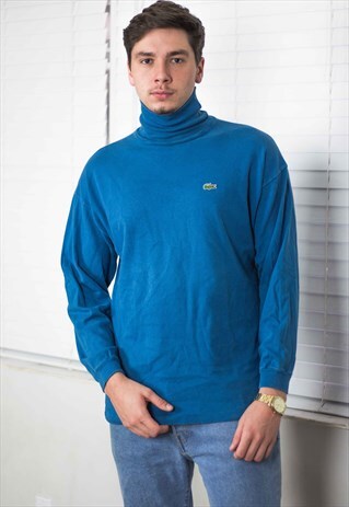 VINTAGE LACOSTE ROLL NECK JUMPER LOGO 90S L 10