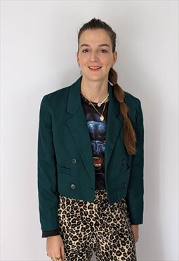 Vintage Cropped Emerald Blazer