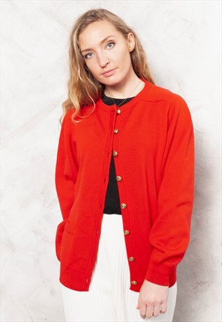 oversized red cardigan