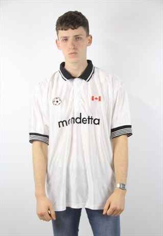 VINTAGE WHITE FOOTBALL JERSEY