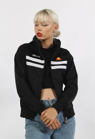 VINTAGE ELLESSE HOODED JACKET BLACK