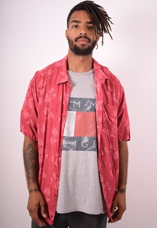 MENS VINTAGE HAWAIIAN SHIRT XXL RED 90S