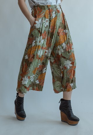 VINTAGE 80S PATTERNED SKORT WITH POCKETS