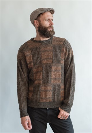 VINTAGE 80S ROUND NECK GRAMMPA JUMPER