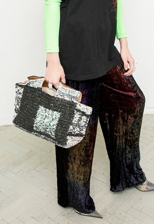 VINTAGE HANDBAG RECYCLED PLASTIC LEATHER ECO FRIENDLY PURSE