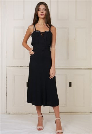 1940S BLACK EVENING DRESS