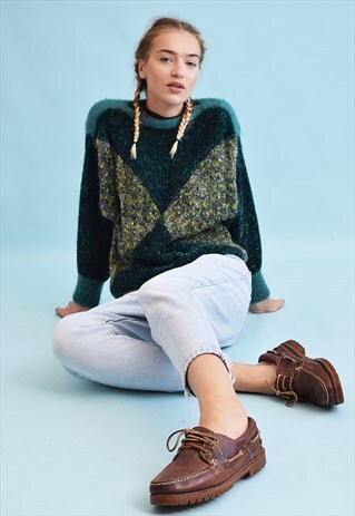 80'S RETRO JAZZY SHIMMER CHUNKY KNIT JUMPER