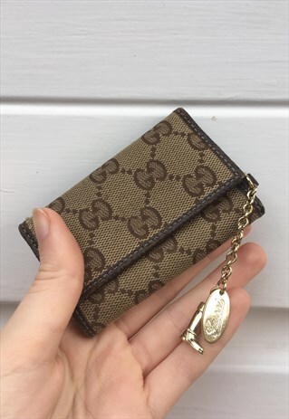 UNISEX VINTAGE 80S GUCCI PURSE MONOGRAM PRINT KEY HOLDER
