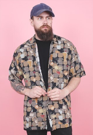 VINTAGE CRAZY PATTERNED SHIRT /R12339