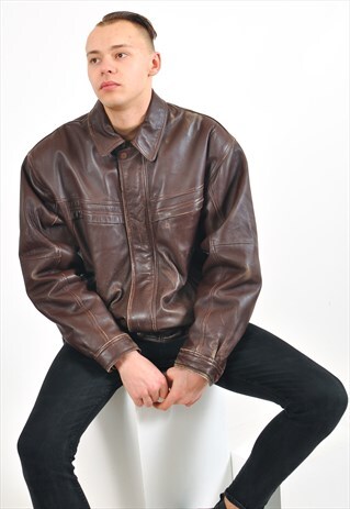 VINTAGE 90'S REAL LEATHER JACKET