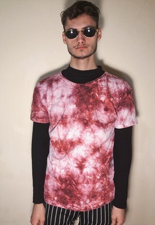 VINTAGE TIE DYE BURGUNDY TEE SHIRT