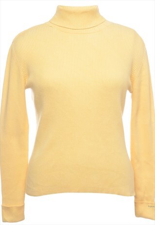 1990S TOMMY HILFIGER POLO NECK JUMPER - M