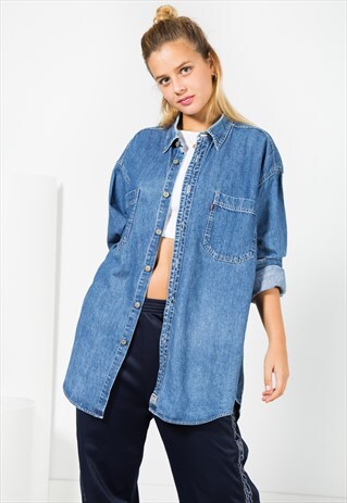 VINTAGE 80'S LEVI'S DENIM OVERSIZED SHIRT / 0092 / 402