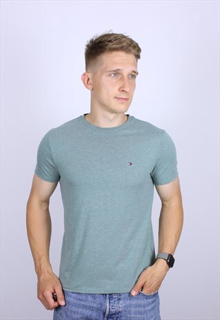 VINTAGE TOMMY HILFIGER MENS LOGO T-SHIRT TOP