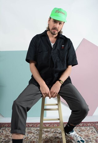 VINTAGE DICKIES WORKWEAR SHIRT IN BLACK.