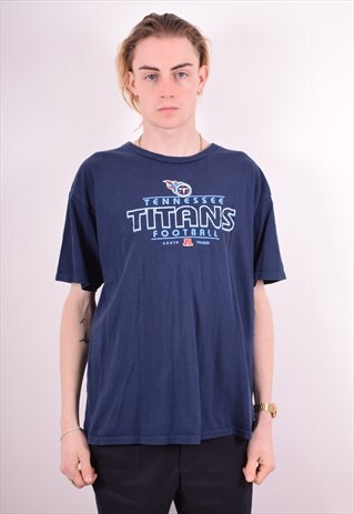 NFL MENS VINTAGE T-SHIRT TOP LARGE NAVY BLUE 90S