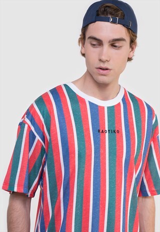 T-SHIRT "SCOTT" MULTICOLOR VERTICAL STRIPES