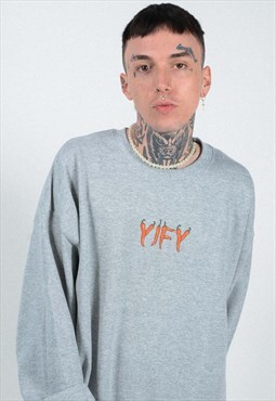 Yify Chilli Logo Cosy Loungewear Grey Sweatshirt