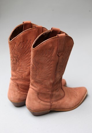 VINTAGE COWBOY WESTERN LEATHER BOOTS