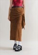 VINTAGE 80S MAXI REAL SUEDE HIGH WAIST PENCIL SKIRT XL