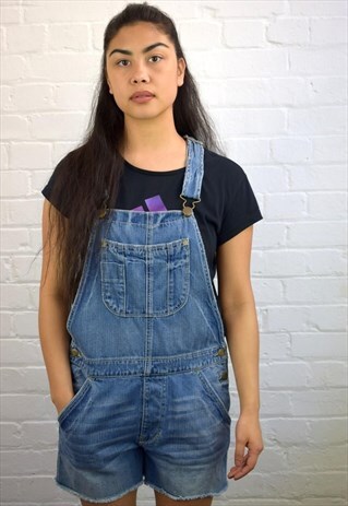 VINTAGE 90'S DENIM DUNGAREE SHORTS