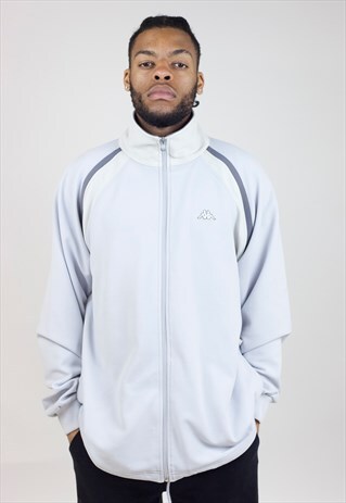 VINTAGE 90'S KAPPA GREY/BEIGE SPORTS JACKET
