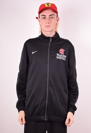 NIKE MENS VINTAGE TRACKSUIT TOP JACKET XL BLACK 90S